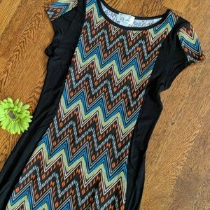 Cheslen Chevron T-shirt Dress sz.M #85